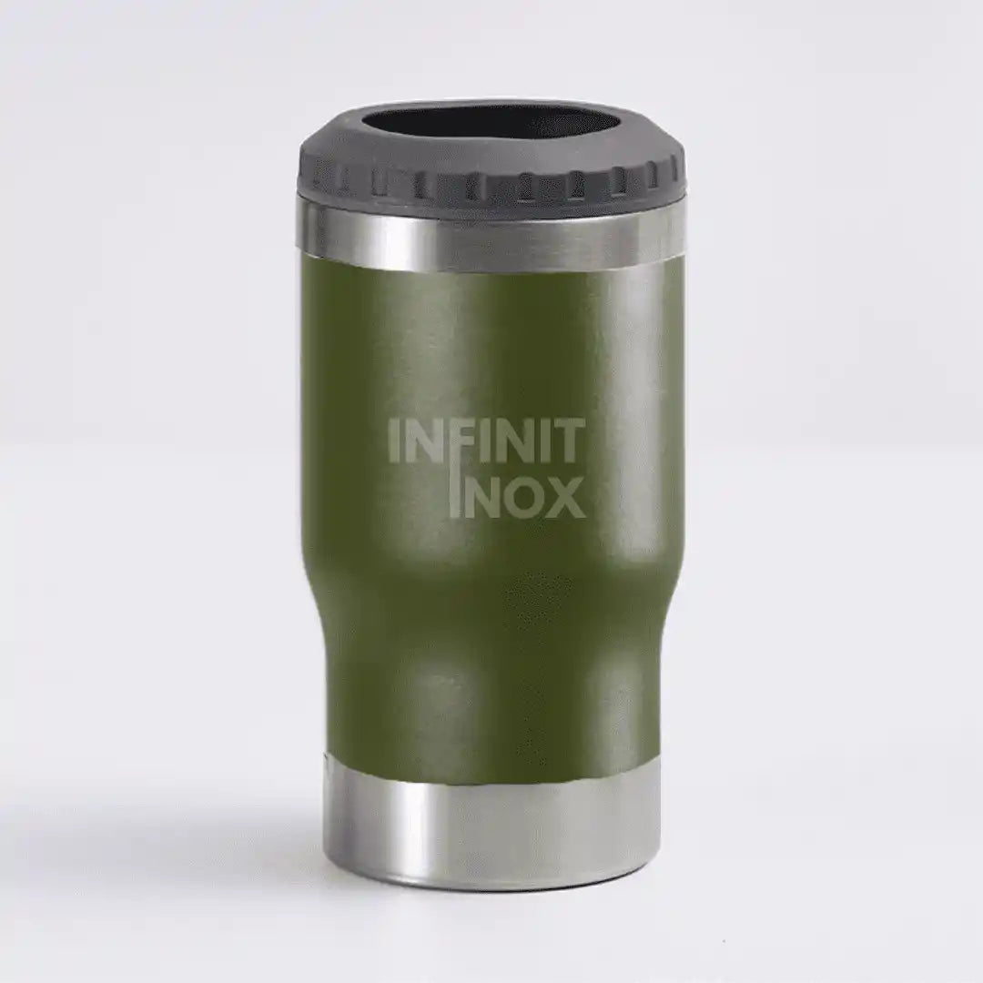 Copo Térmico Cooler Infinit Inox Verde Militar | Abridor Embutido + Brinde